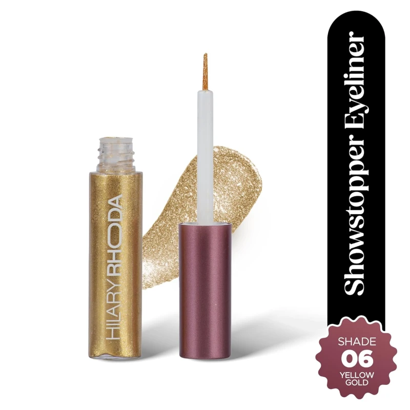 Hilary Rhoda Showstopper Eyeliner | Smudge-proof & Metallic Glitter Eyeliner | Water-Resistant | 5ml (Yellow Gold - Shade 06) thumbnail 2